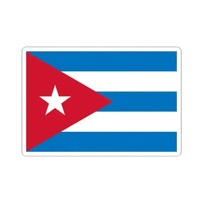 Flag of Cuba sky blue 3-2 (Cuba) STICKER Vinyl Kiss-Cut Decal 4 Inch White - The Sticker Space