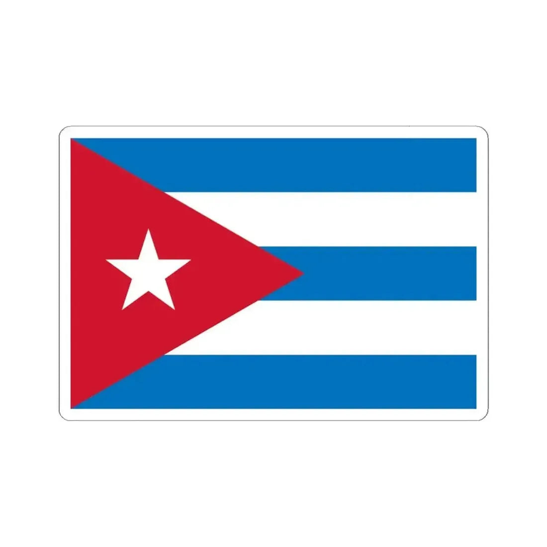 Flag of Cuba sky blue 3-2 (Cuba) STICKER Vinyl Kiss-Cut Decal 6 Inch White - The Sticker Space
