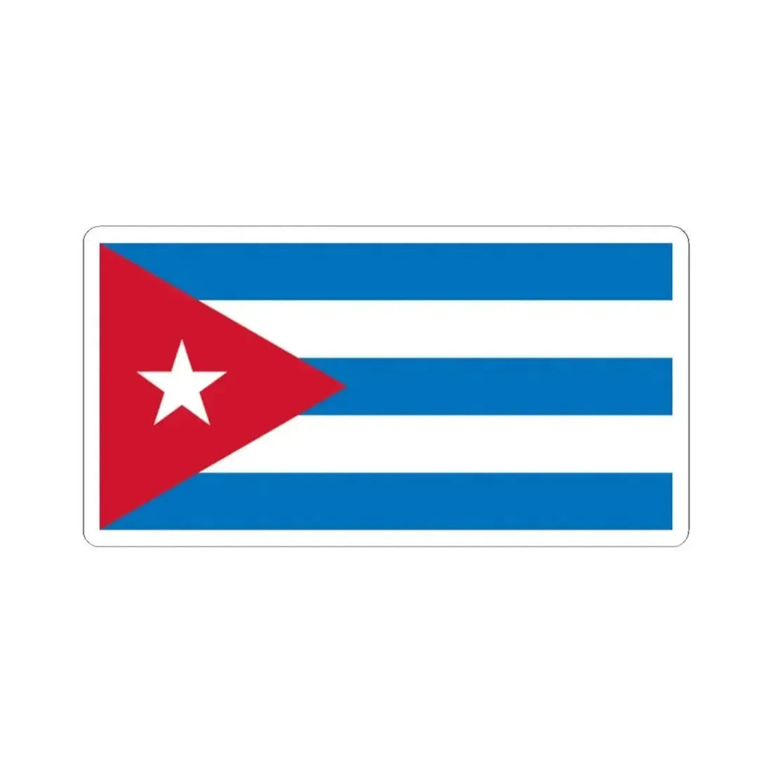 Flag of Cuba sky blue (Cuba) STICKER Vinyl Kiss-Cut Decal 2 Inch White - The Sticker Space