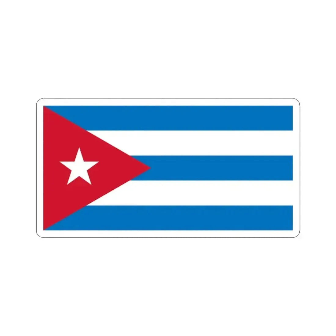 Flag of Cuba sky blue (Cuba) STICKER Vinyl Kiss-Cut Decal 3 Inch White - The Sticker Space