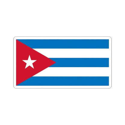 Flag of Cuba sky blue (Cuba) STICKER Vinyl Kiss-Cut Decal 3 Inch White - The Sticker Space