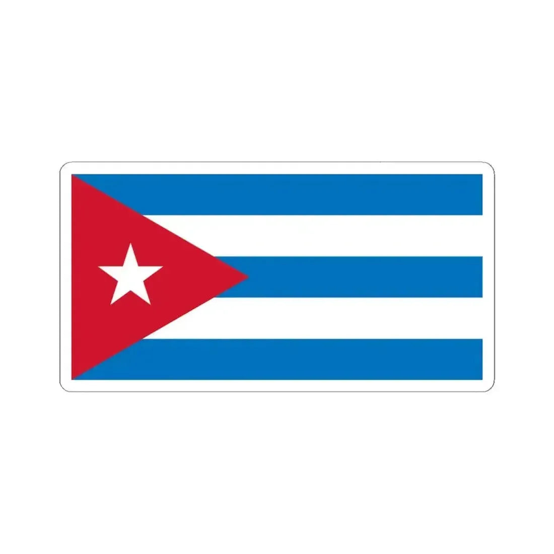 Flag of Cuba sky blue (Cuba) STICKER Vinyl Kiss-Cut Decal 4 Inch White - The Sticker Space