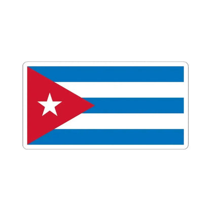 Flag of Cuba sky blue (Cuba) STICKER Vinyl Kiss-Cut Decal 4 Inch White - The Sticker Space