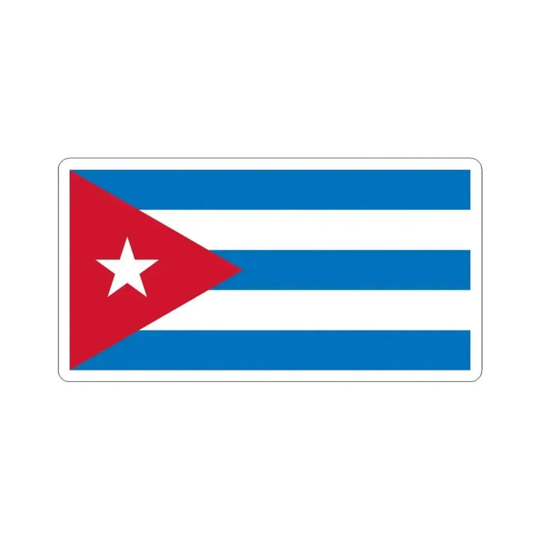 Flag of Cuba sky blue (Cuba) STICKER Vinyl Kiss-Cut Decal 6 Inch White - The Sticker Space