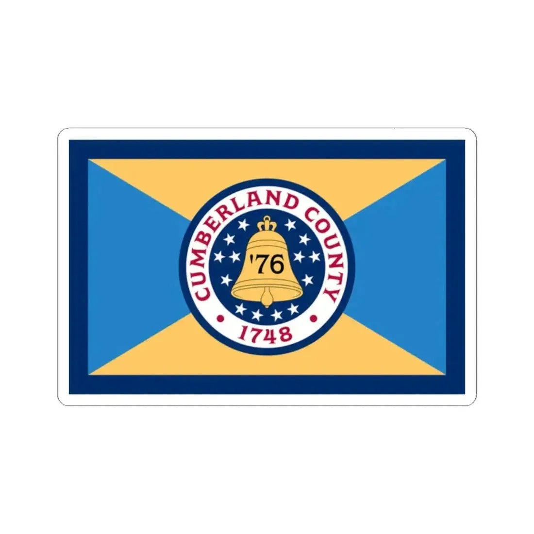 Flag of Cumberland County New Jersey (United States) STICKER Vinyl Kiss-Cut Decal 2 Inch White - The Sticker Space