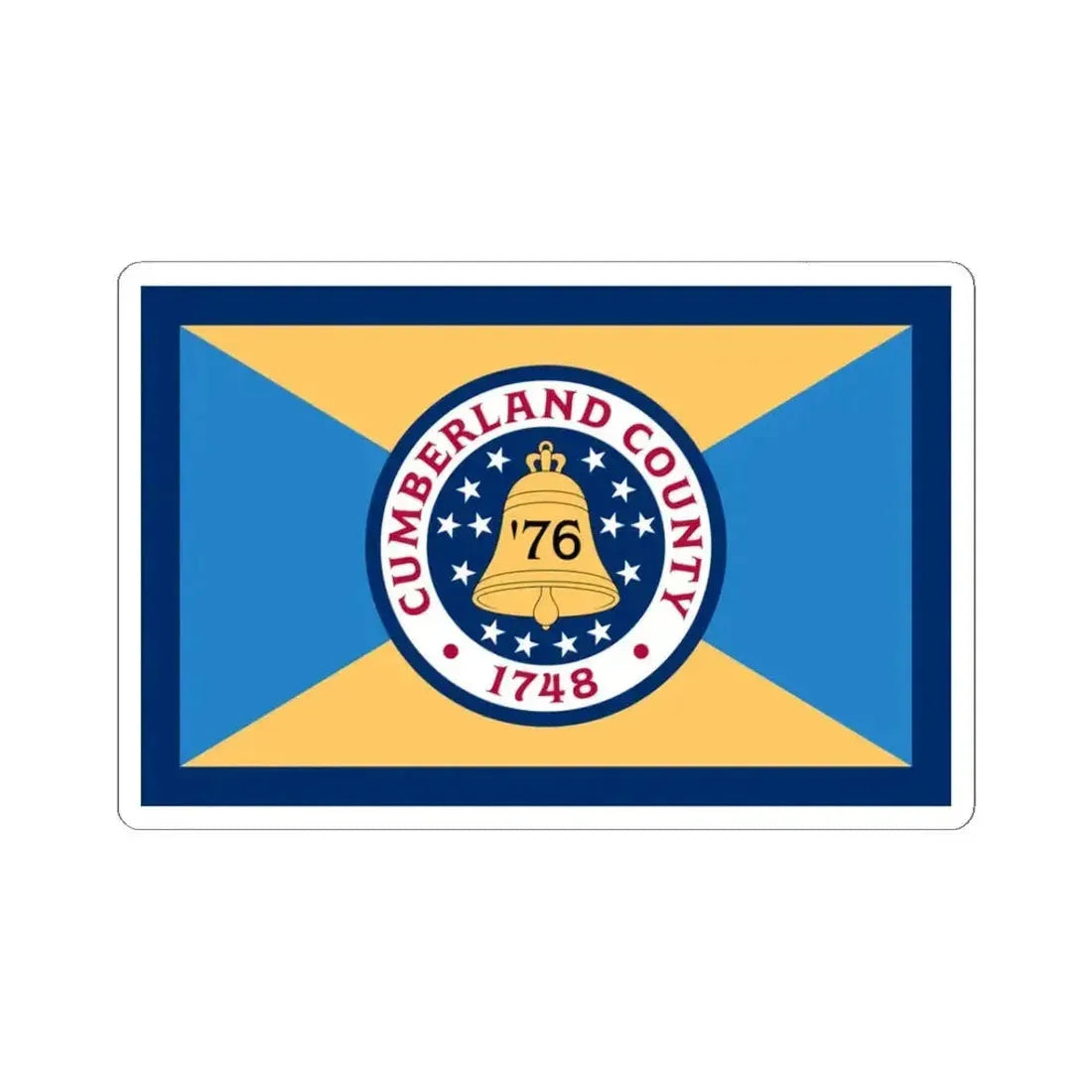 Flag of Cumberland County New Jersey (United States) STICKER Vinyl Kiss-Cut Decal 3 Inch White - The Sticker Space