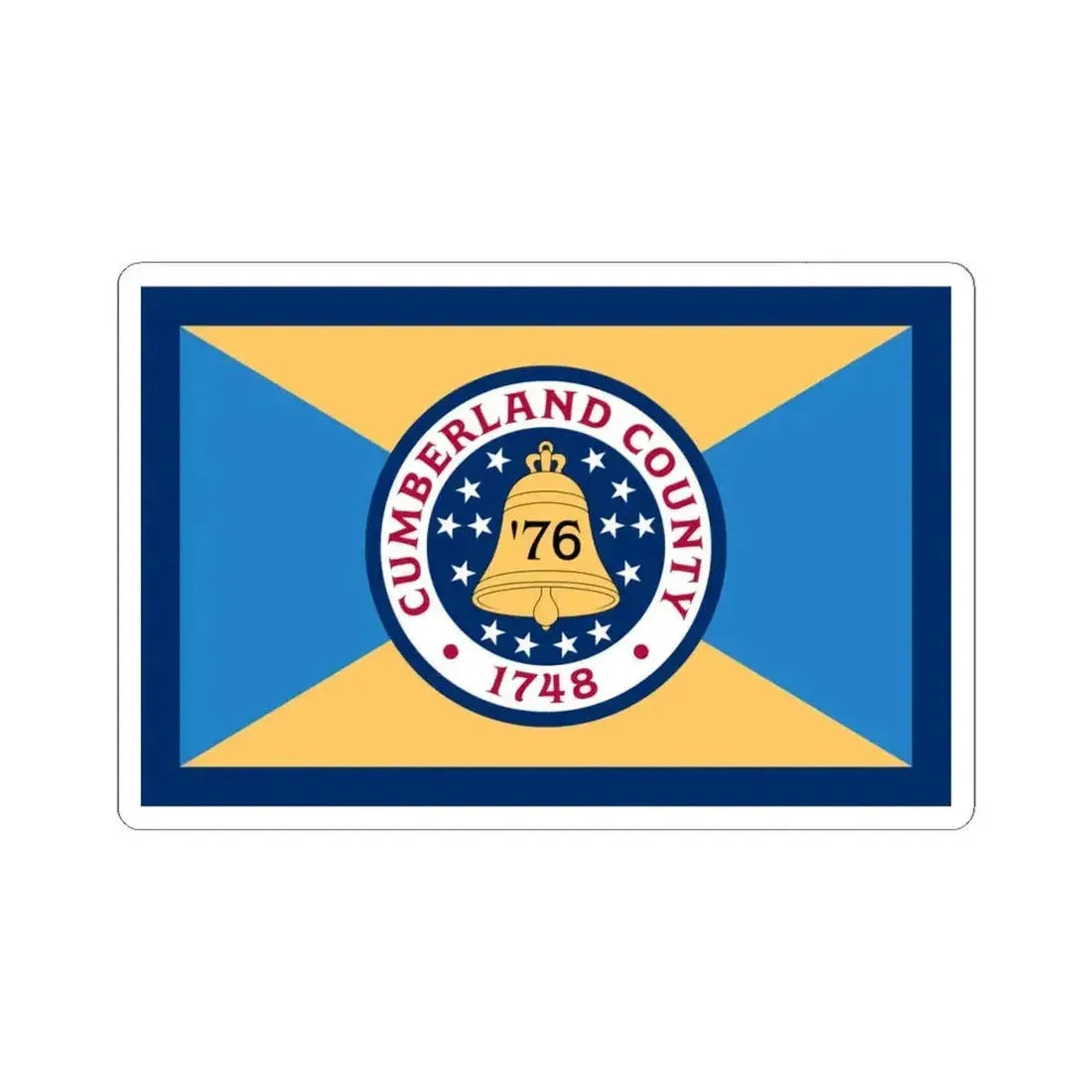 Flag of Cumberland County New Jersey (United States) STICKER Vinyl Kiss-Cut Decal 4 Inch White - The Sticker Space