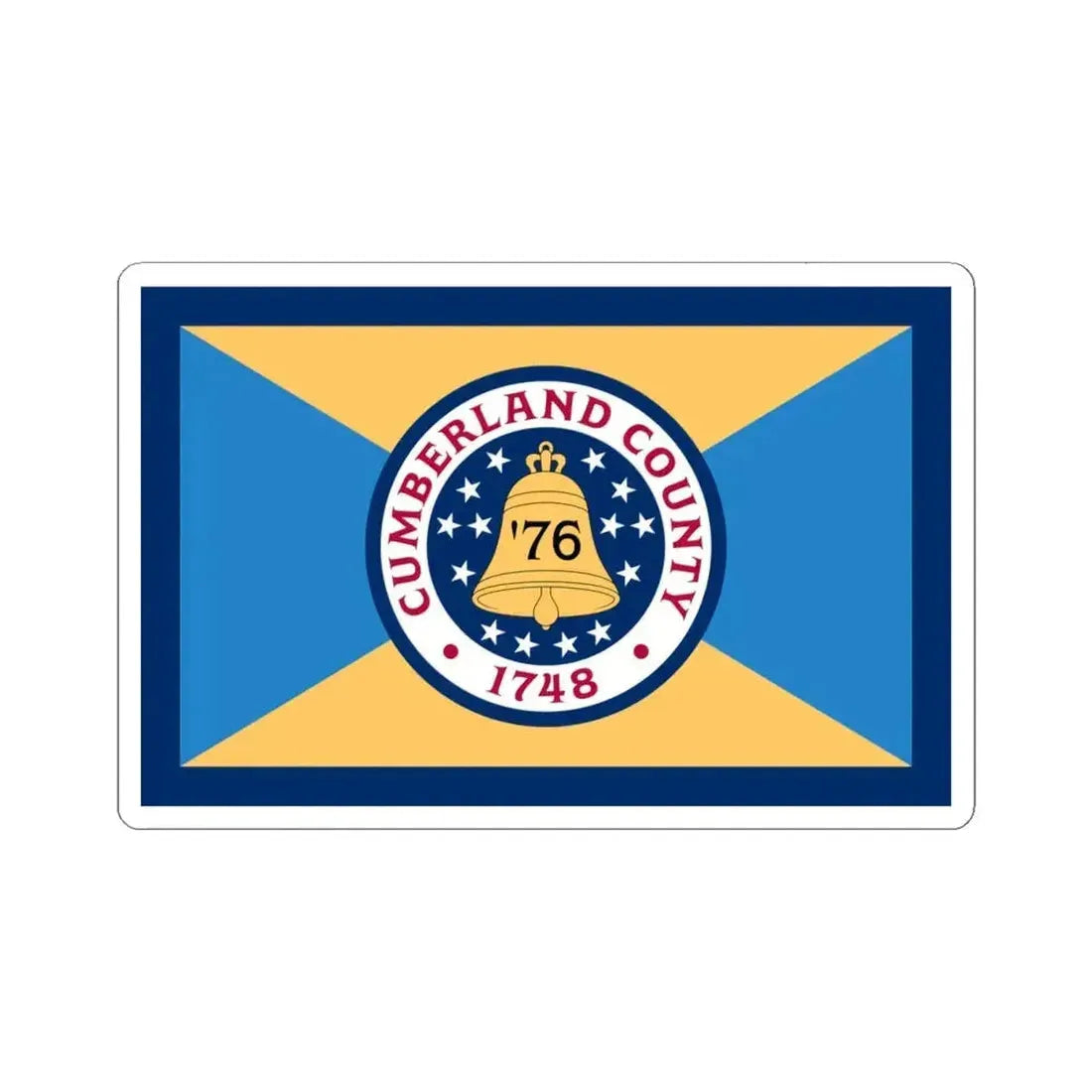 Flag of Cumberland County New Jersey (United States) STICKER Vinyl Kiss-Cut Decal 6 Inch White - The Sticker Space