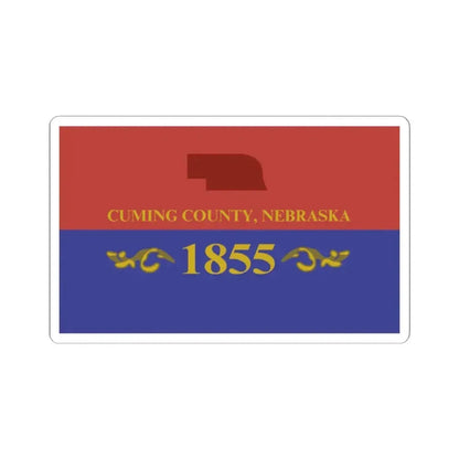 Flag of Cuming County Nebraska (United States) STICKER Vinyl Kiss-Cut Decal 2 Inch White - The Sticker Space