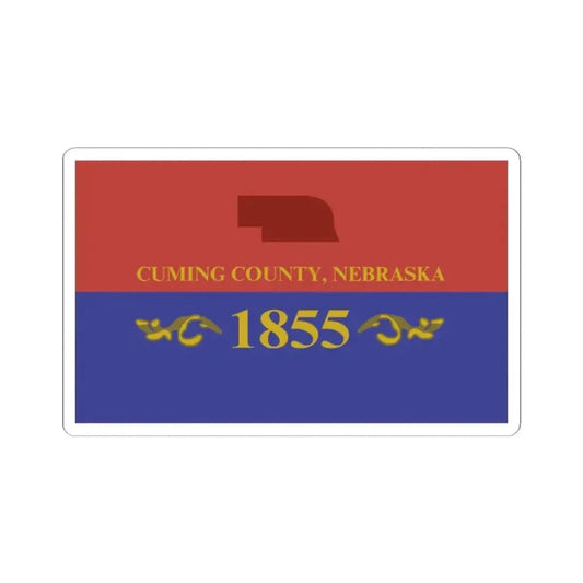 Flag of Cuming County Nebraska (United States) STICKER Vinyl Kiss-Cut Decal 2 Inch White - The Sticker Space