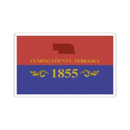Flag of Cuming County Nebraska (United States) STICKER Vinyl Kiss-Cut Decal 3 Inch White - The Sticker Space