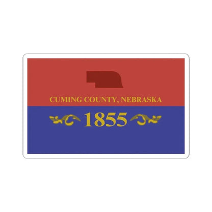 Flag of Cuming County Nebraska (United States) STICKER Vinyl Kiss-Cut Decal 4 Inch White - The Sticker Space
