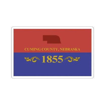 Flag of Cuming County Nebraska (United States) STICKER Vinyl Kiss-Cut Decal 6 Inch White - The Sticker Space