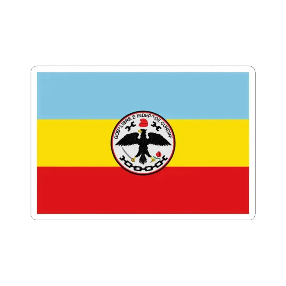 Flag of Cundinamarca (Colombia) STICKER Vinyl Kiss-Cut Decal 2 Inch White - The Sticker Space