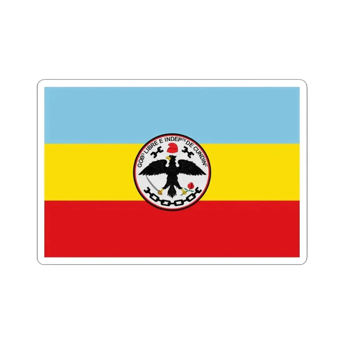 Flag of Cundinamarca (Colombia) STICKER Vinyl Kiss-Cut Decal 3 Inch White - The Sticker Space