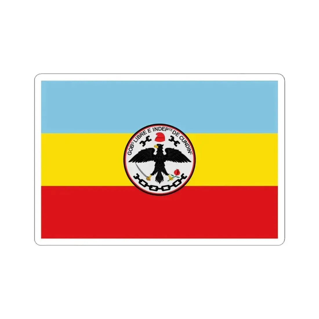 Flag of Cundinamarca (Colombia) STICKER Vinyl Kiss-Cut Decal 4 Inch White - The Sticker Space
