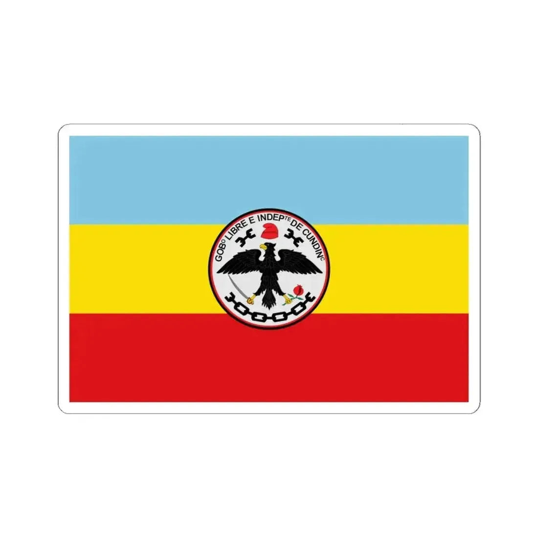 Flag of Cundinamarca (Colombia) STICKER Vinyl Kiss-Cut Decal 6 Inch White - The Sticker Space