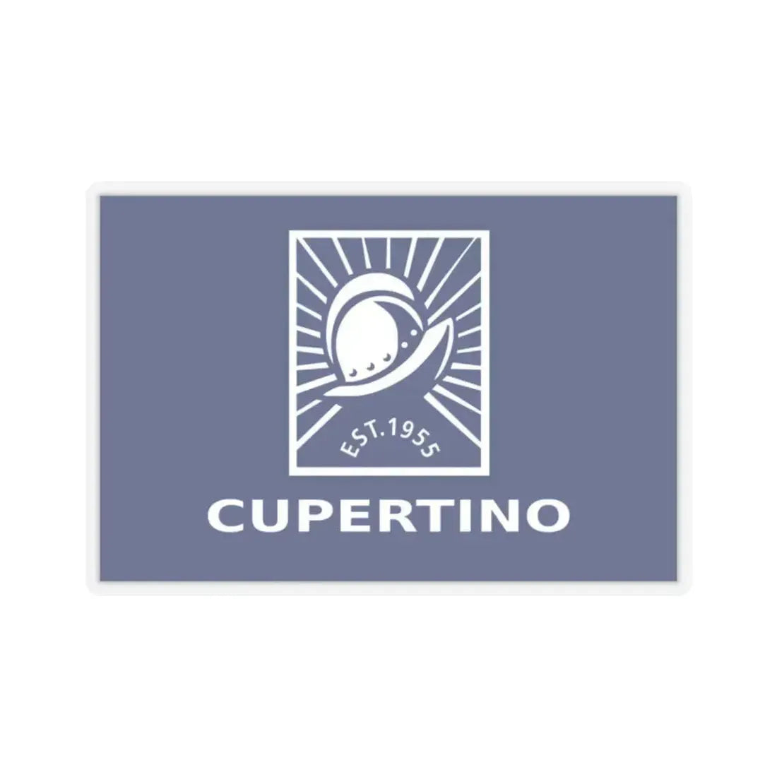 Flag of Cupertino, California - STICKER Vinyl Kiss-Cut Decal 2 Inch Transparent - The Sticker Space