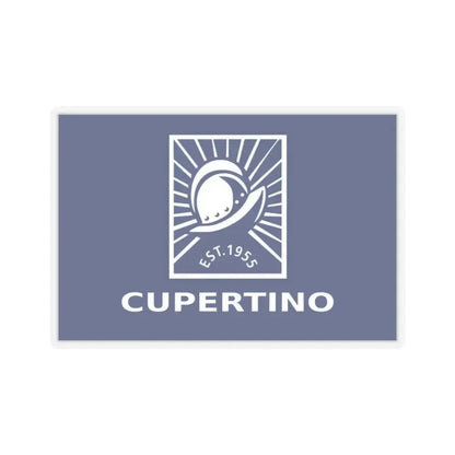 Flag of Cupertino, California - STICKER Vinyl Kiss-Cut Decal 2 Inch Transparent - The Sticker Space