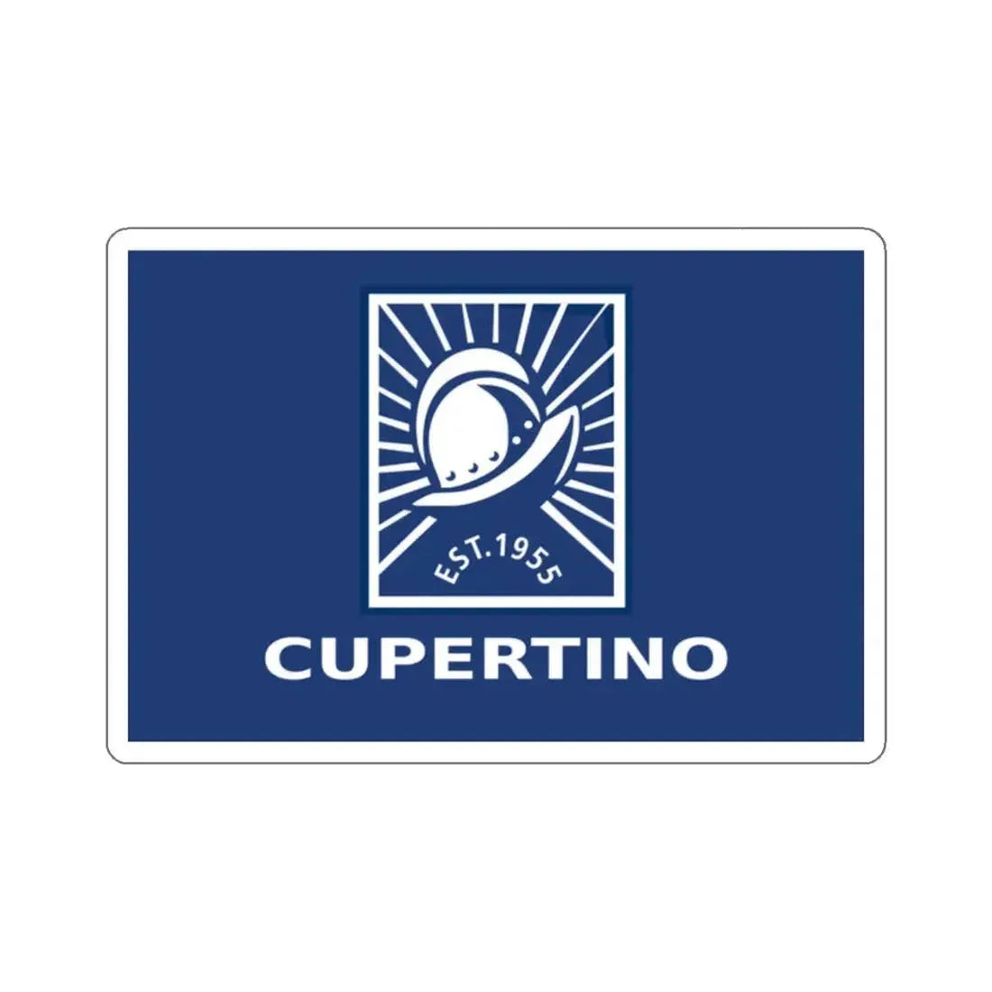 Flag of Cupertino, California - STICKER Vinyl Kiss-Cut Decal 2 Inch White - The Sticker Space