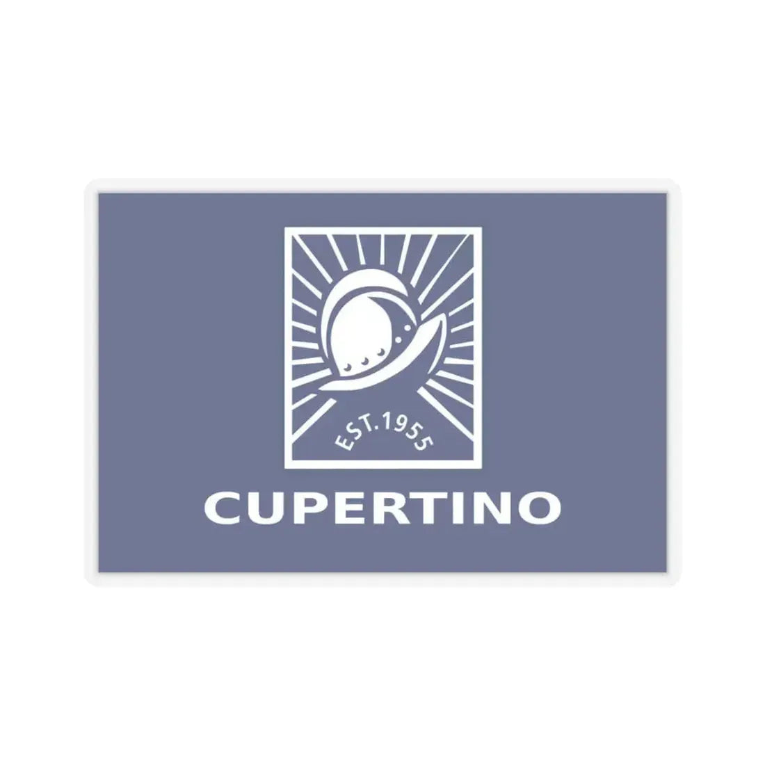 Flag of Cupertino, California - STICKER Vinyl Kiss-Cut Decal 3 Inch Transparent - The Sticker Space