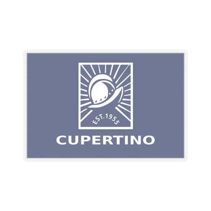 Flag of Cupertino, California - STICKER Vinyl Kiss-Cut Decal 4 Inch Transparent - The Sticker Space