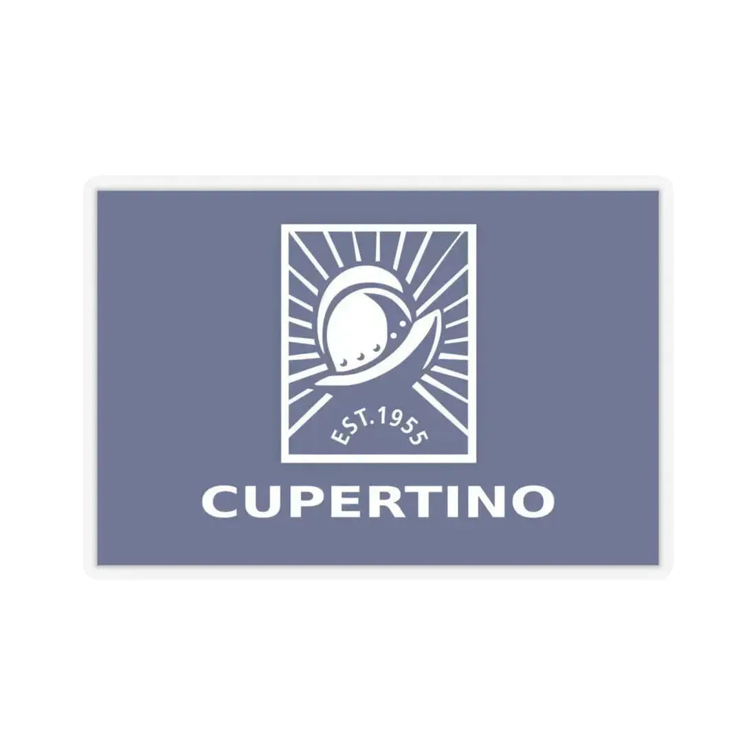Flag of Cupertino, California - STICKER Vinyl Kiss-Cut Decal 6 Inch Transparent - The Sticker Space