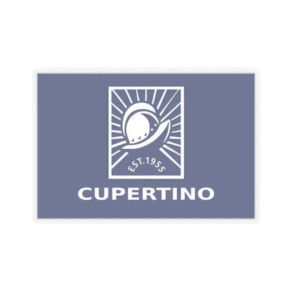 Flag of Cupertino, California - STICKER Vinyl Kiss-Cut Decal 6 Inch Transparent - The Sticker Space