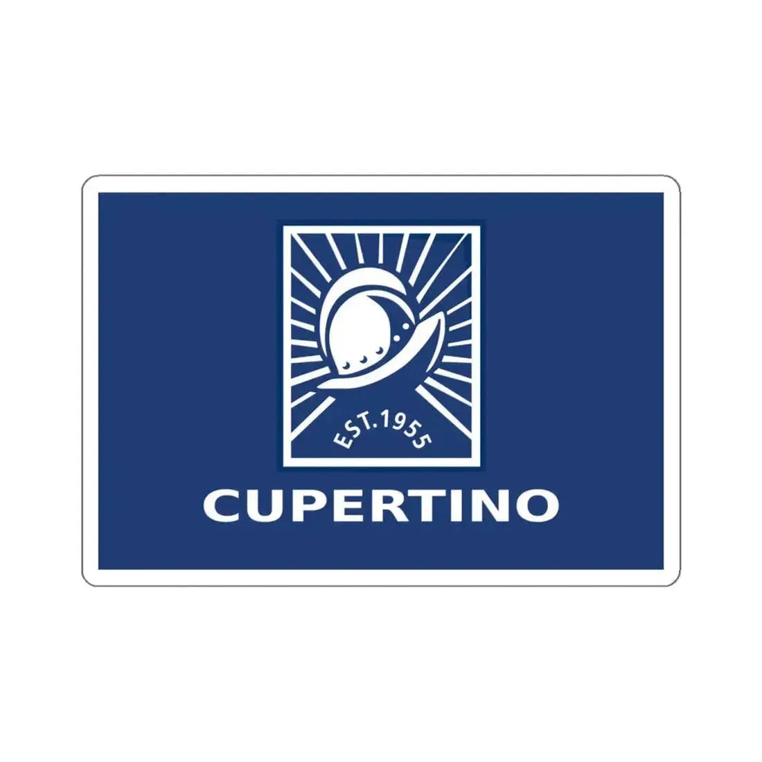 Flag of Cupertino, California - STICKER Vinyl Kiss-Cut Decal 6 Inch White - The Sticker Space