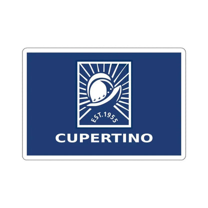 Flag of Cupertino, California - STICKER Vinyl Kiss-Cut Decal 6 Inch White - The Sticker Space