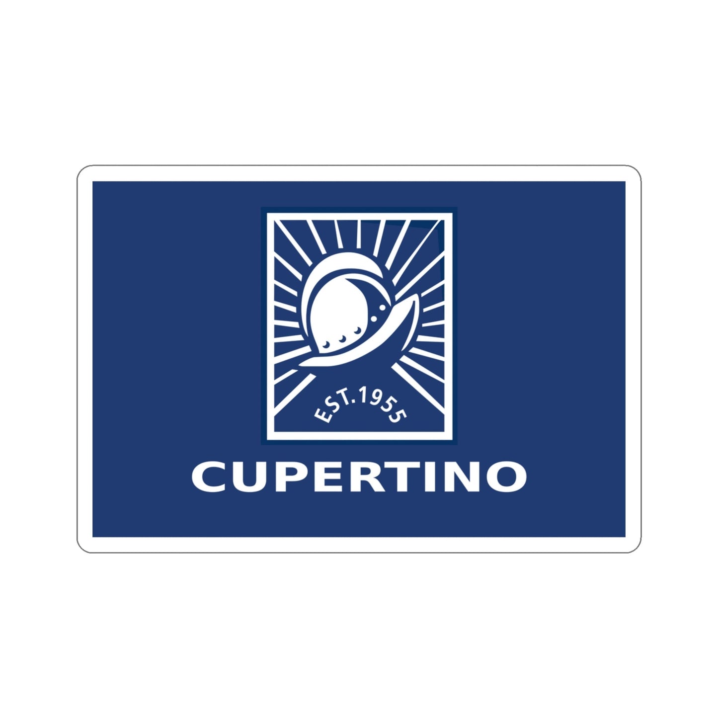 Flag of Cupertino California USA STICKER Vinyl Die-Cut Decal-4 Inch-The Sticker Space