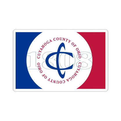 Flag of Cuyahoga County Ohio pre 2014 (United States) STICKER Vinyl Kiss-Cut Decal 2 Inch White - The Sticker Space