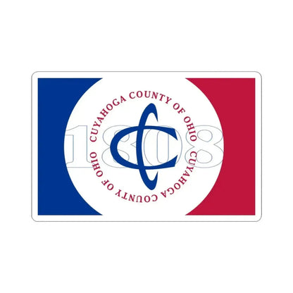 Flag of Cuyahoga County Ohio pre 2014 (United States) STICKER Vinyl Kiss-Cut Decal 3 Inch White - The Sticker Space
