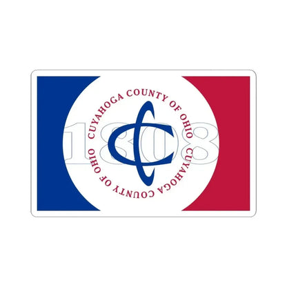 Flag of Cuyahoga County Ohio pre 2014 (United States) STICKER Vinyl Kiss-Cut Decal 4 Inch White - The Sticker Space