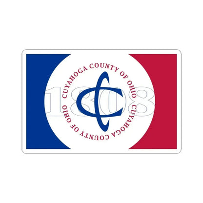 Flag of Cuyahoga County Ohio pre 2014 (United States) STICKER Vinyl Kiss-Cut Decal 6 Inch White - The Sticker Space
