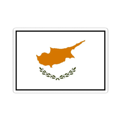 Flag of Cyprus bordered (Cyprus) STICKER Vinyl Kiss-Cut Decal 2 Inch White - The Sticker Space