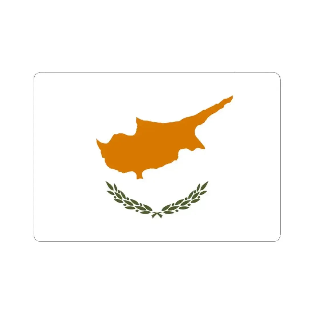 Flag of Cyprus (Cyprus) STICKER Vinyl Kiss-Cut Decal 2 Inch White - The Sticker Space