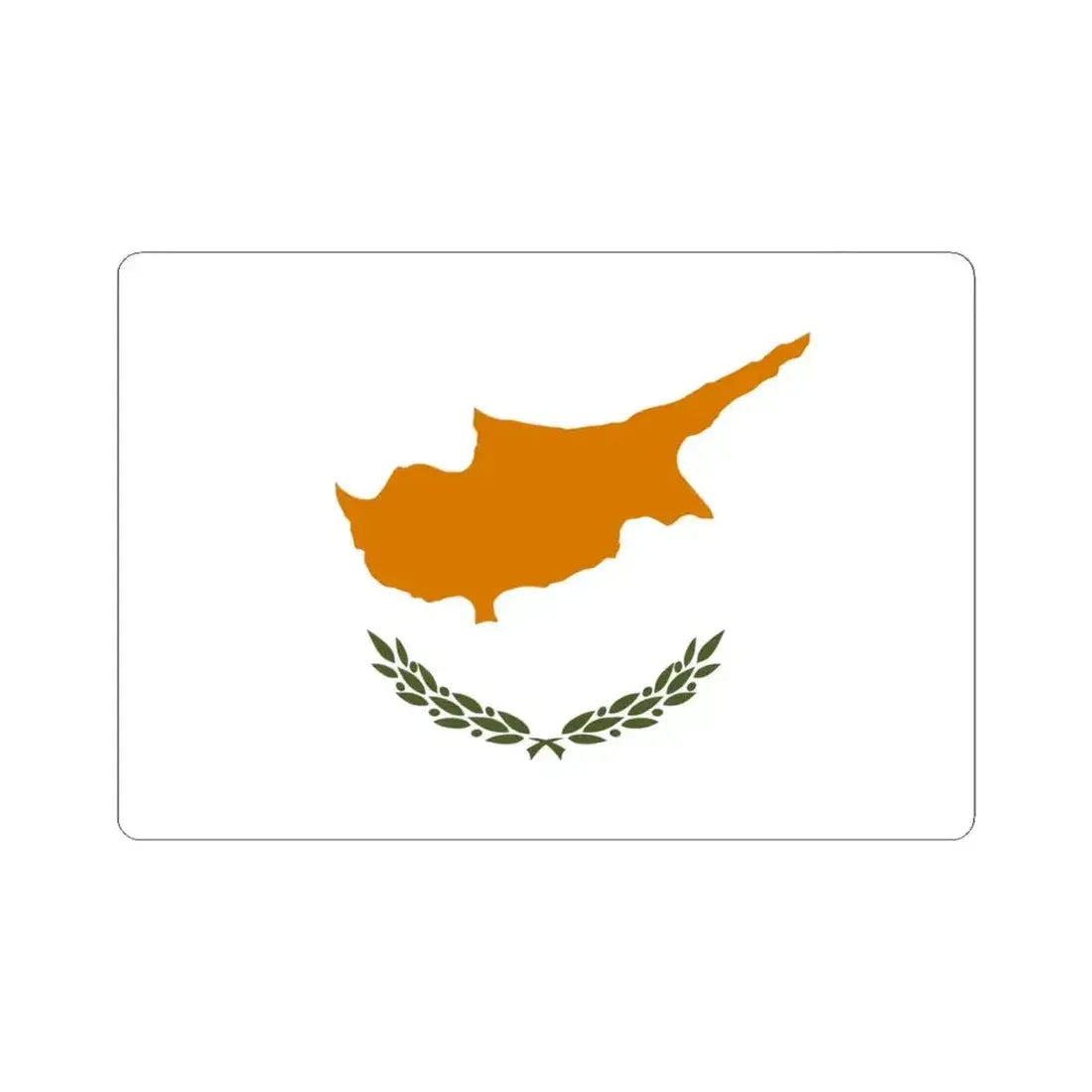 Flag of Cyprus (Cyprus) STICKER Vinyl Kiss-Cut Decal 4 Inch White - The Sticker Space