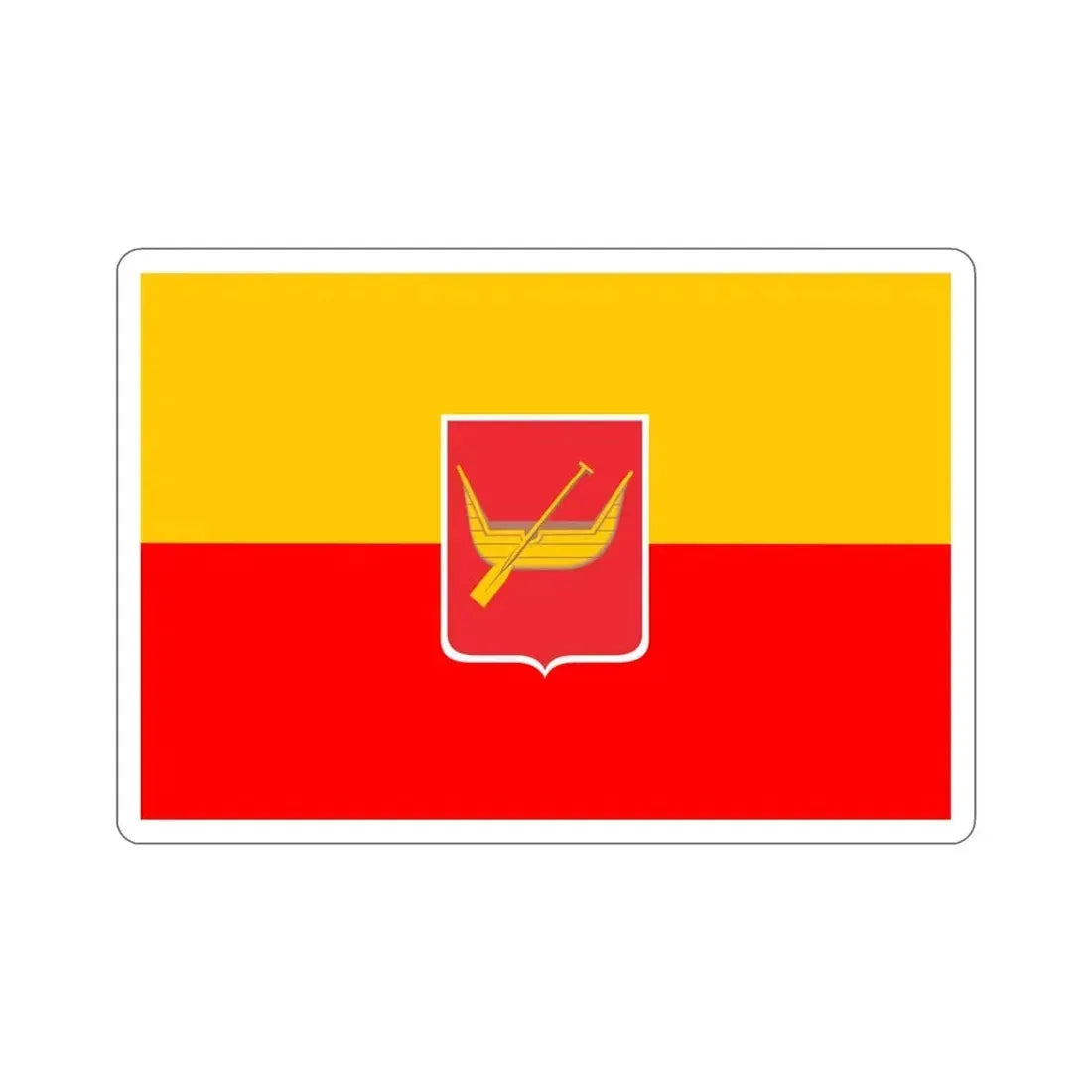 Flag of Łódź Poland STICKER Vinyl Die-Cut Decal 4 Inch - The Sticker Space