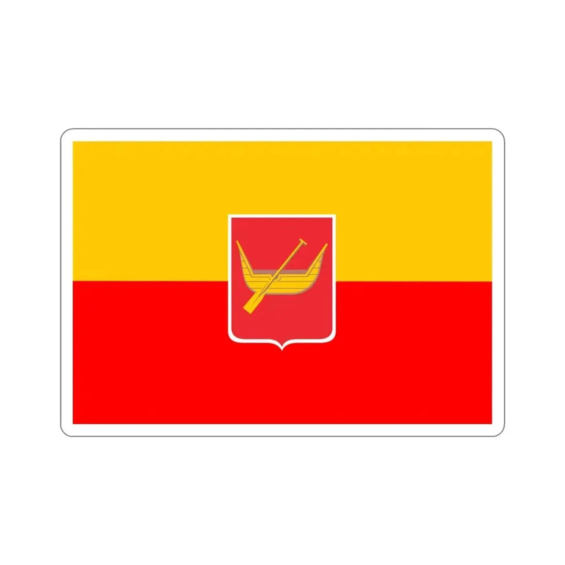 Flag of Łódź Poland STICKER Vinyl Die-Cut Decal 4 Inch - The Sticker Space