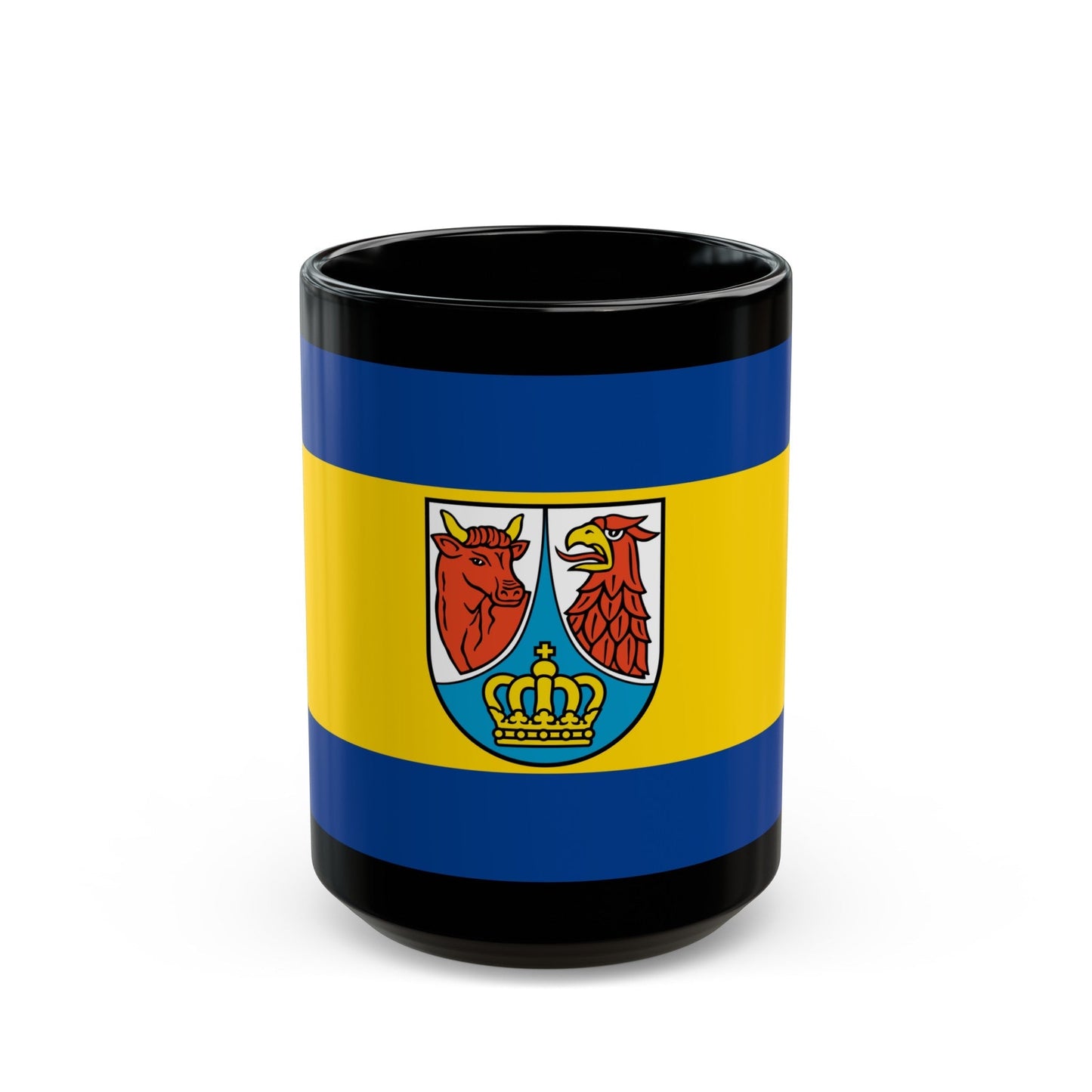 Flag of Dahme Spreewald Germany - Black Coffee Mug-15oz-The Sticker Space