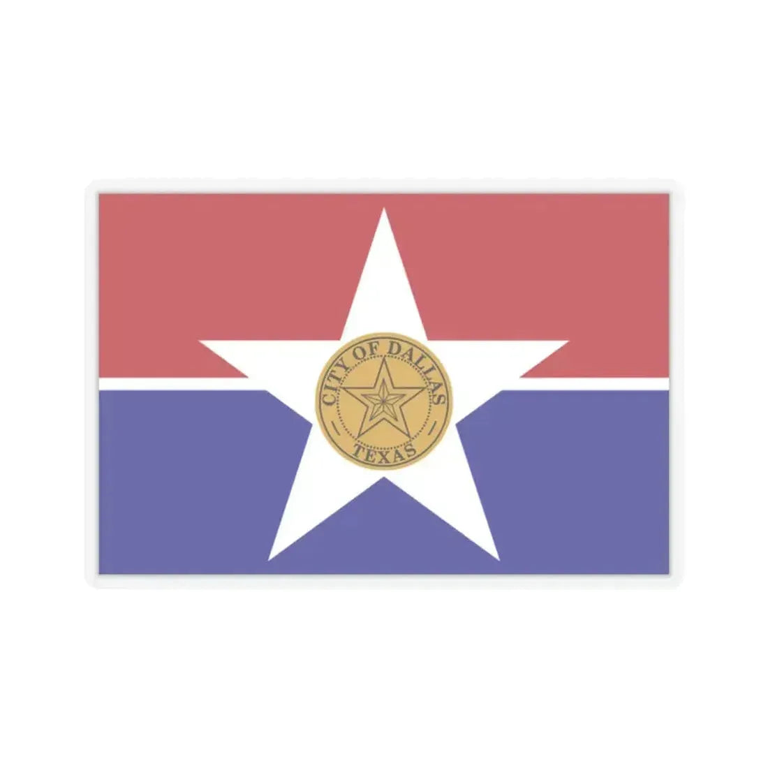 Flag of Dallas - STICKER Vinyl Kiss-Cut Decal 2 Inch Transparent - The Sticker Space