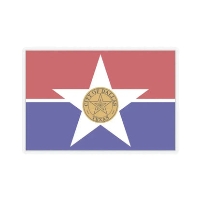 Flag of Dallas - STICKER Vinyl Kiss-Cut Decal 2 Inch Transparent - The Sticker Space