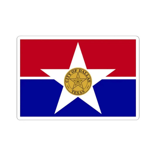 Flag of Dallas - STICKER Vinyl Kiss-Cut Decal 2 Inch White - The Sticker Space