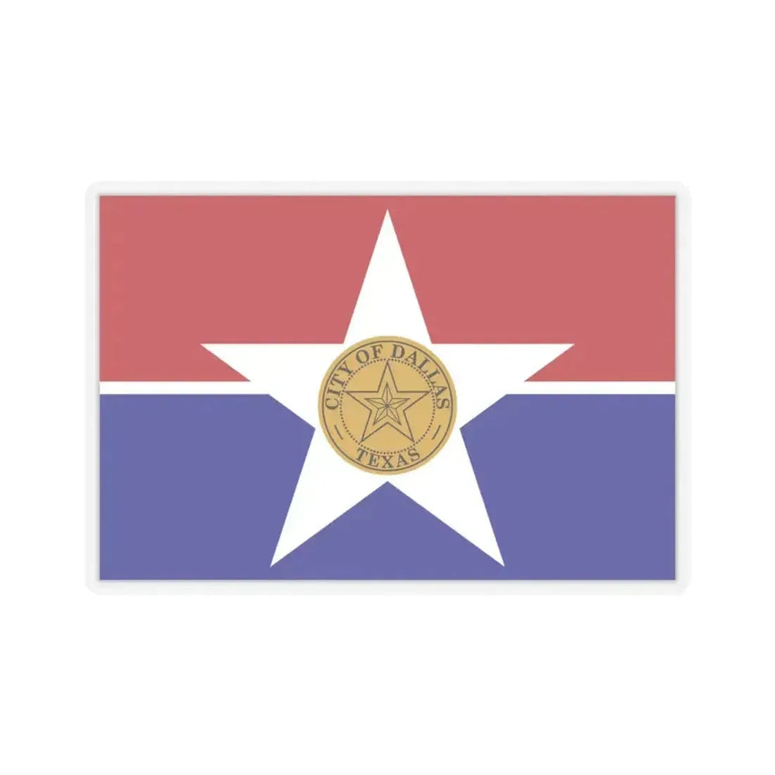Flag of Dallas - STICKER Vinyl Kiss-Cut Decal 3 Inch Transparent - The Sticker Space