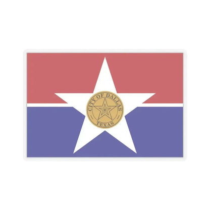 Flag of Dallas - STICKER Vinyl Kiss-Cut Decal 3 Inch Transparent - The Sticker Space