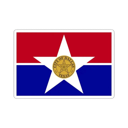 Flag of Dallas - STICKER Vinyl Kiss-Cut Decal 3 Inch White - The Sticker Space