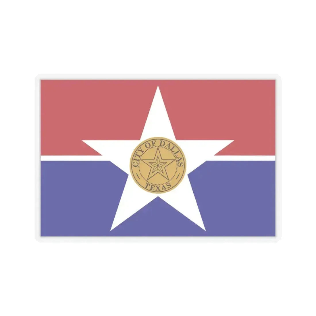Flag of Dallas - STICKER Vinyl Kiss-Cut Decal 4 Inch Transparent - The Sticker Space