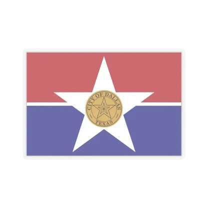 Flag of Dallas - STICKER Vinyl Kiss-Cut Decal 4 Inch Transparent - The Sticker Space