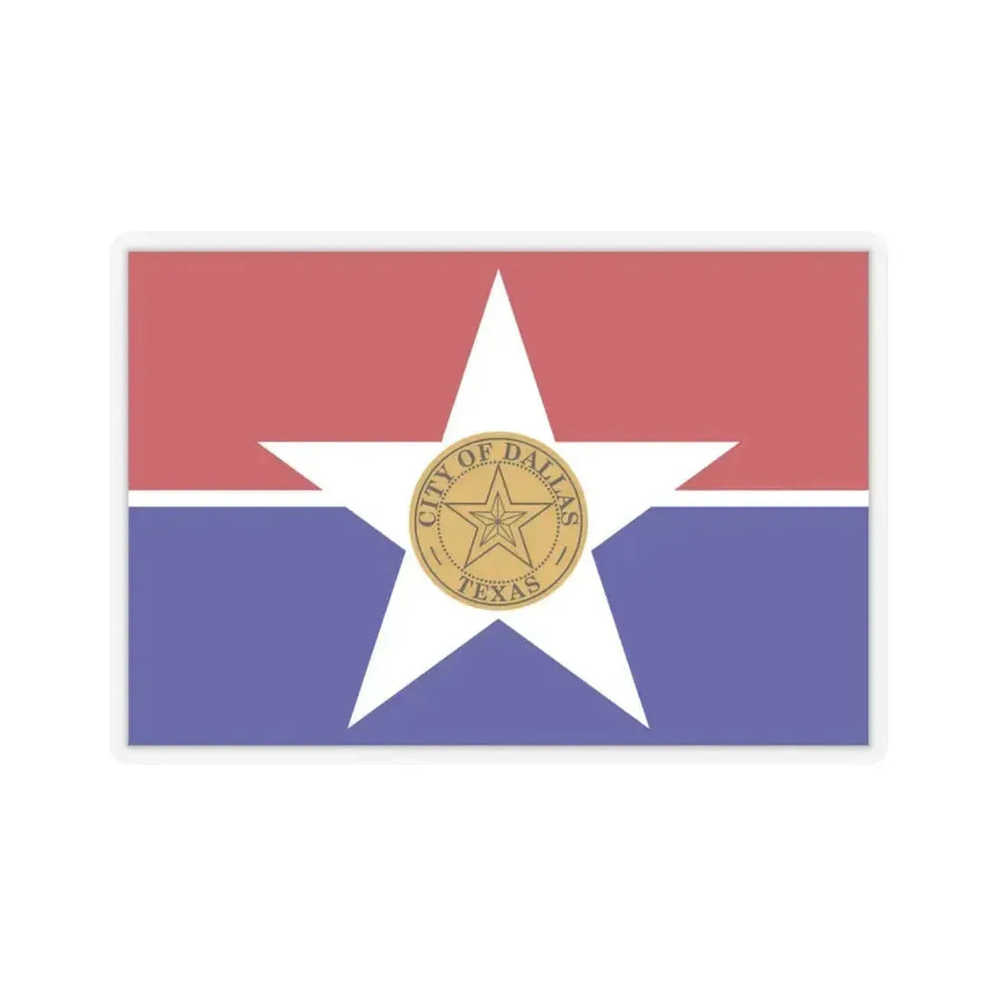 Flag of Dallas - STICKER Vinyl Kiss-Cut Decal 6 Inch Transparent - The Sticker Space